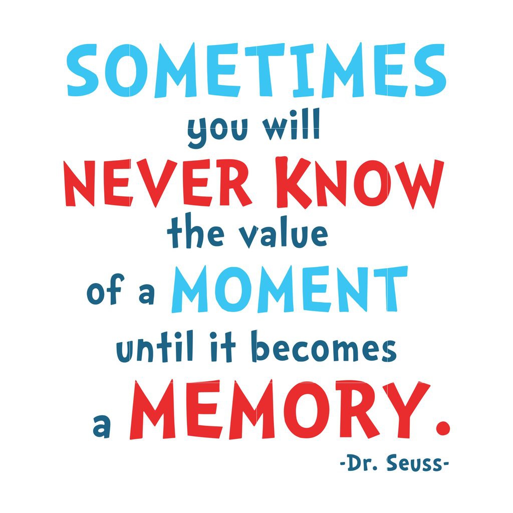 "Sometimes you will never know the value of a moment until it becomes a memory."