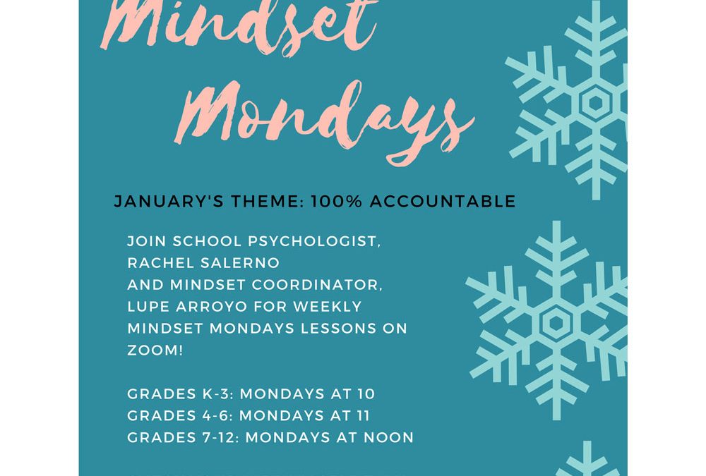 Mindset Mondays schedule
