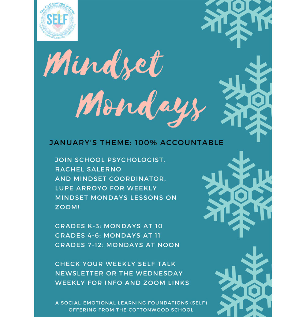 Mindset Mondays schedule