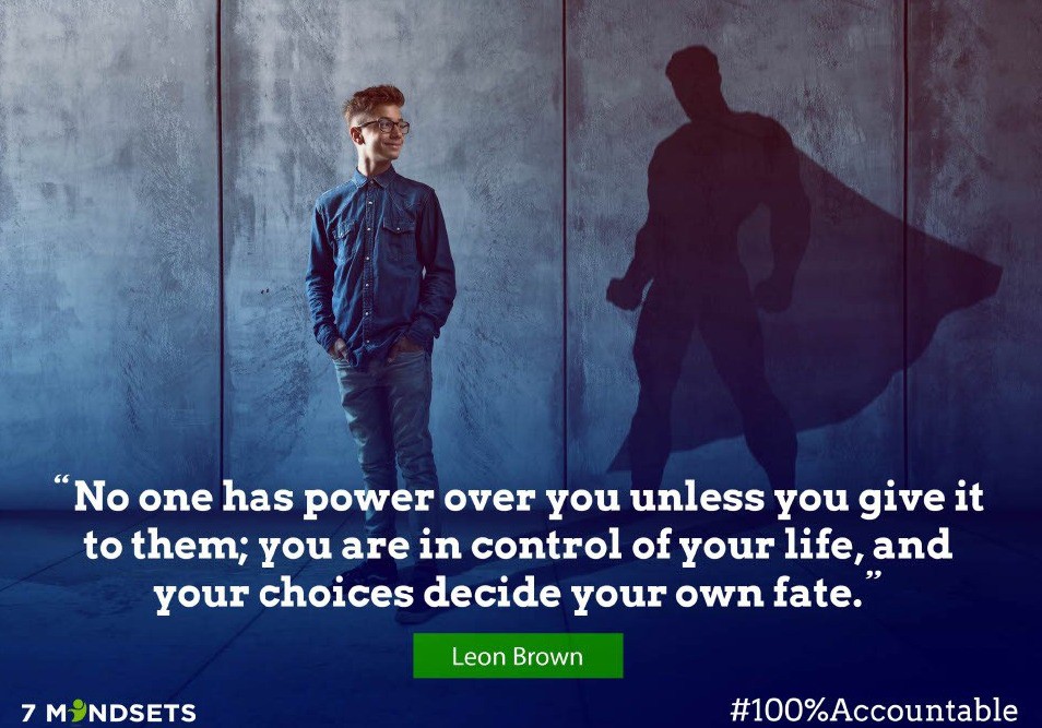 "No one has power over you unless you give it to them; you are in control of your life, and your choices decide your own fate." - Leon Brown