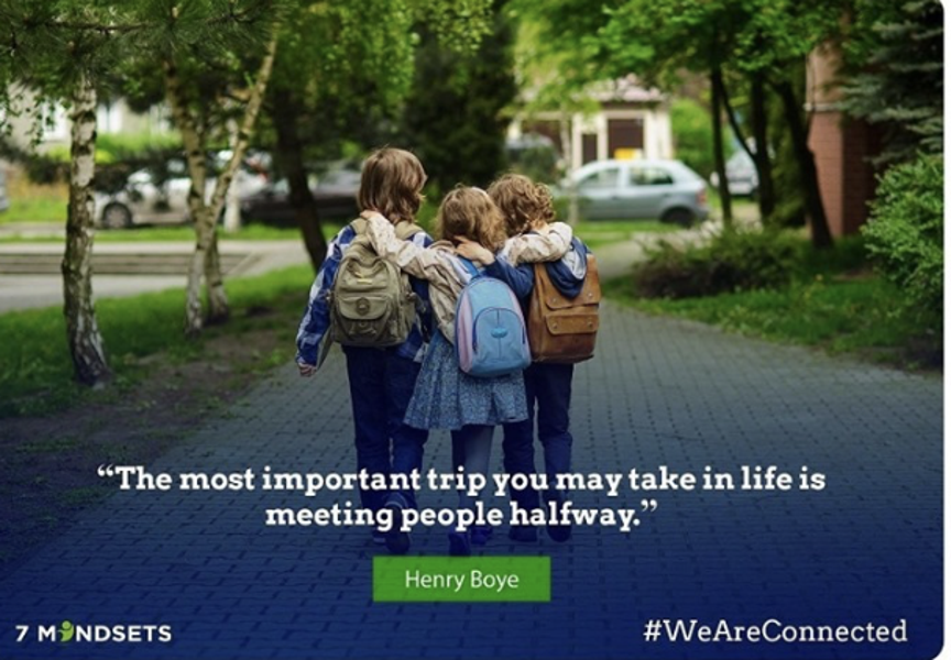 Image quote: "The most important trip you may take in life is meeting people halfway."