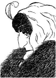 black and white image illusion of old woman or young woman