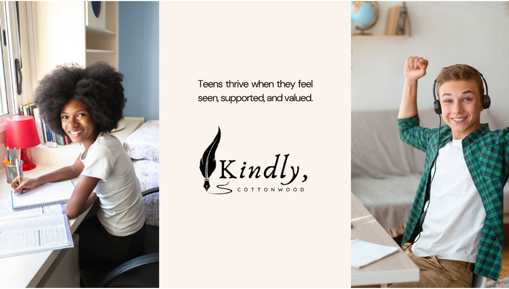 photo of two teens with the words teen thrive when they feel seen, supported and valued