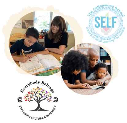 homeschool families with SELF and Everybody Belongs logos