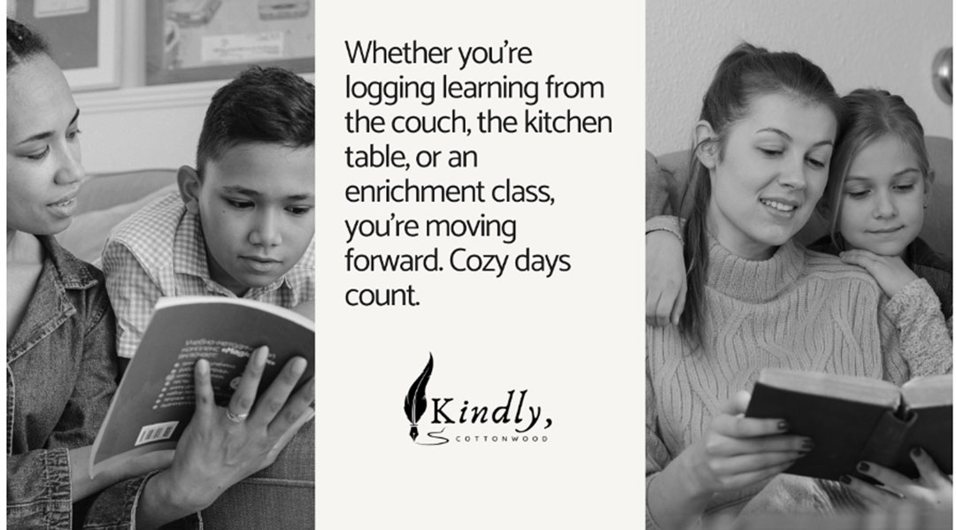 two photos of parents reading with their children with a quote from the blog post